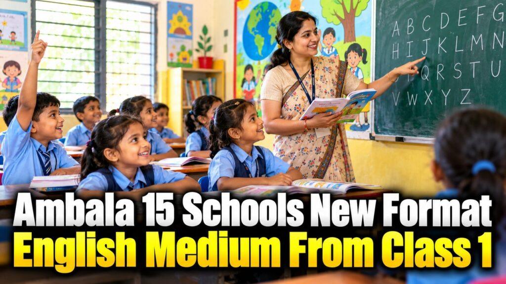 Haryana Ambala 15 primary schools English medium Class 1