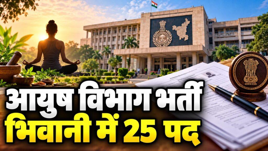 आयुष विभाग भर्ती, भिवानी में 25 पद