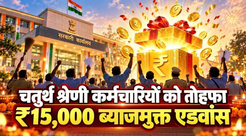 हरियाणा के चतुर्थ श्रेणी कर्मचारियों को ₹15,000 ब्याजमुक्त एडवांस