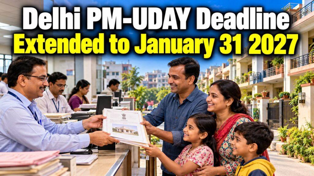 Delhi PM-UDAY scheme deadline extended January 31 2027
