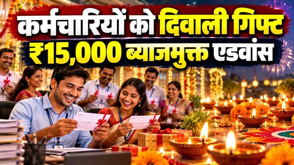 दिवाली गिफ्ट — चतुर्थ श्रेणी कर्मचारियों को ₹15,000 ब्याजमुक्त एडवांस