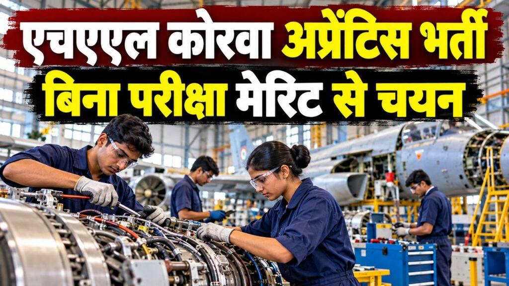 एचएएल कोरवा अप्रेंटिस भर्ती बिना परीक्षा मेरिट चयन
