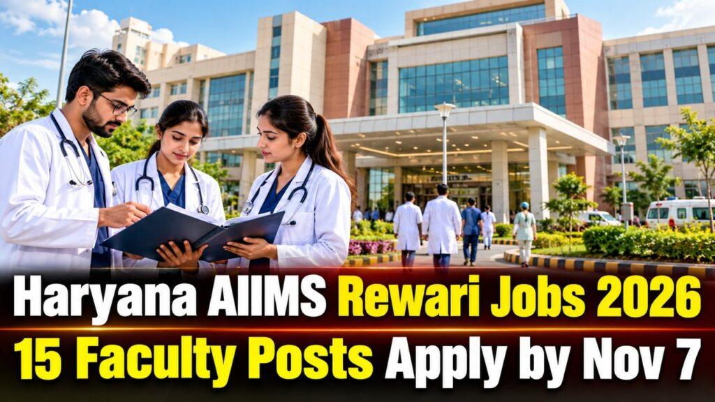 Haryana AIIMS Rewari Jobs 2026 15 Faculty Posts Apply by Nov 7