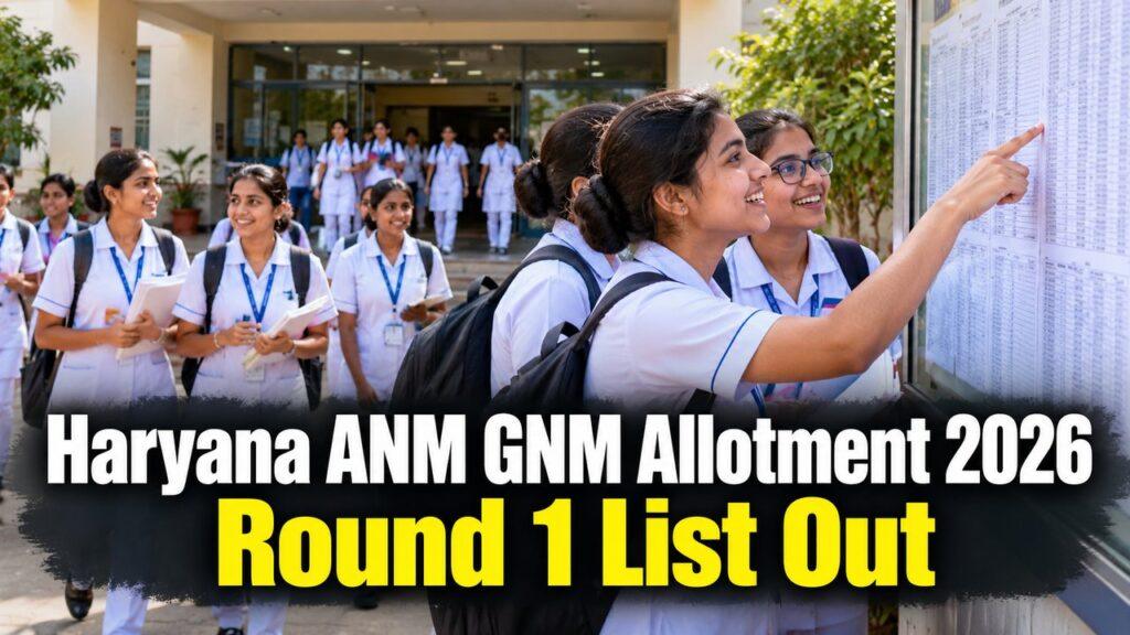Haryana ANM GNM MPHW allotment list 2026 round 1
