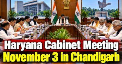 Haryana cabinet meeting November 3 Chandigarh Saini