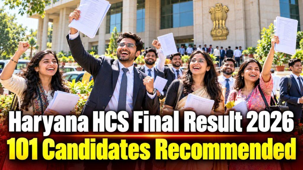 Haryana HCS Final Result 2026 101 Candidates Recommended
