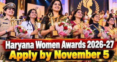 Haryana state level women awards 2026 apply November 5