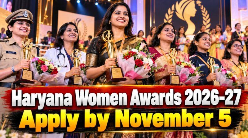 Haryana state level women awards 2026 apply November 5