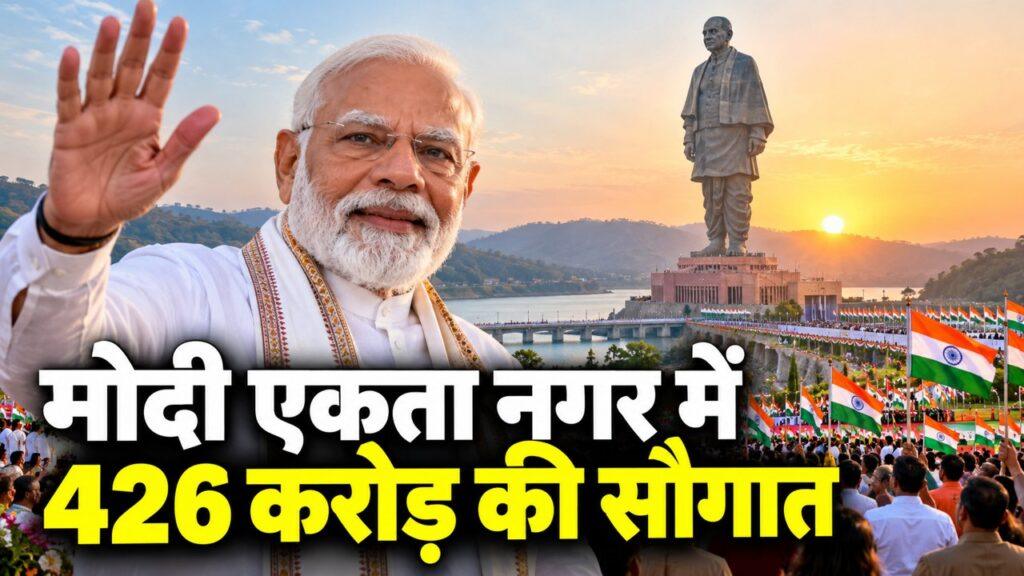 पीएम मोदी एकता नगर स्टैच्यू ऑफ यूनिटी 426 करोड़ परियोजनाएं