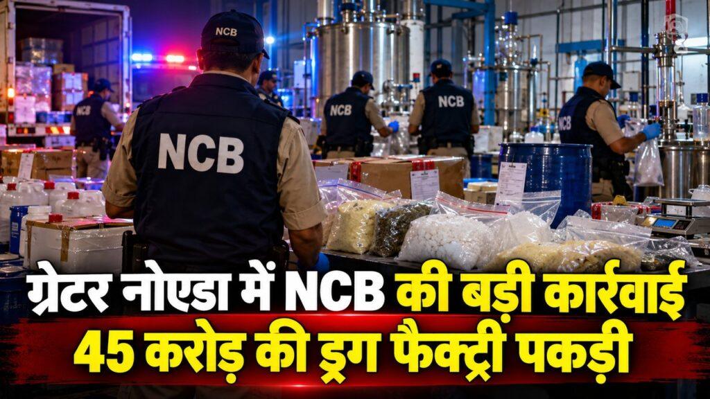 ग्रेटर नोएडा में NCB की कार्रवाई — 45 करोड़ की ड्रग फैक्ट्री
