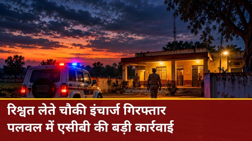 रिश्वत लेते चौकी इंचार्ज गिरफ्तार — पलवल में एसीबी की बड़ी कार्रवाई