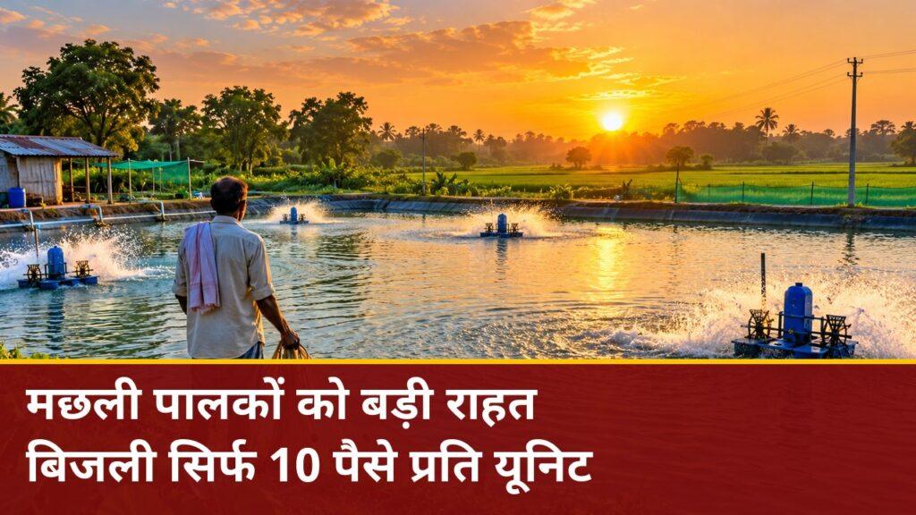 मछली पालकों को बड़ी राहत — बिजली सिर्फ 10 पैसे प्रति यूनिट