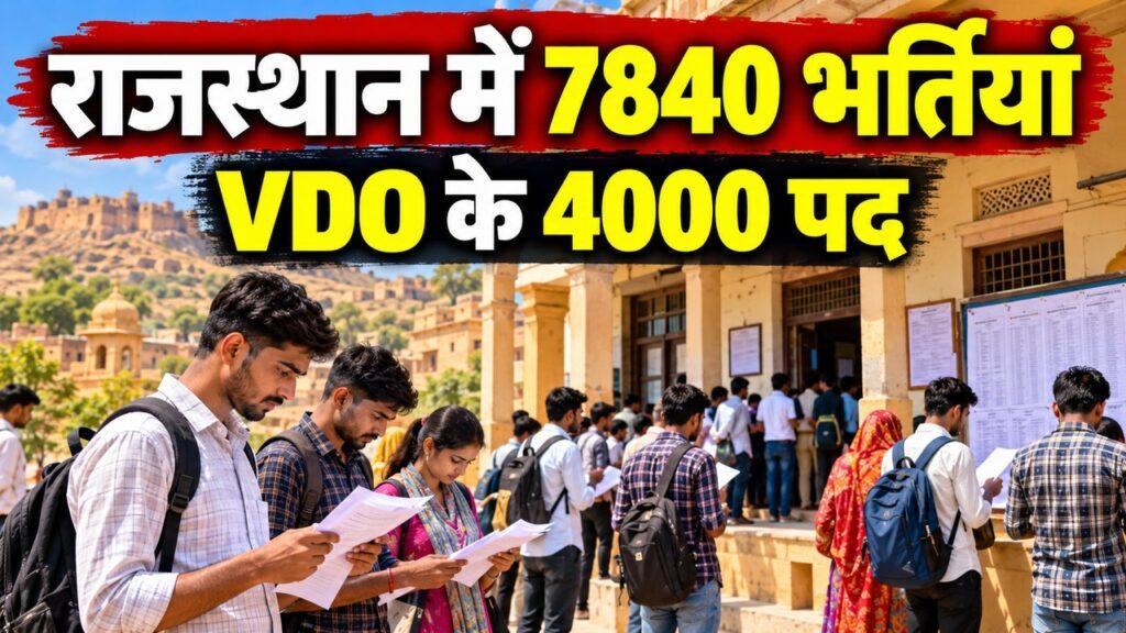 राजस्थान 7840 भर्तियां VDO 4000 पद