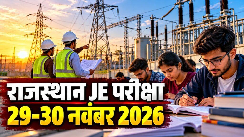 राजस्थान JE परीक्षा 29-30 नवंबर 2026