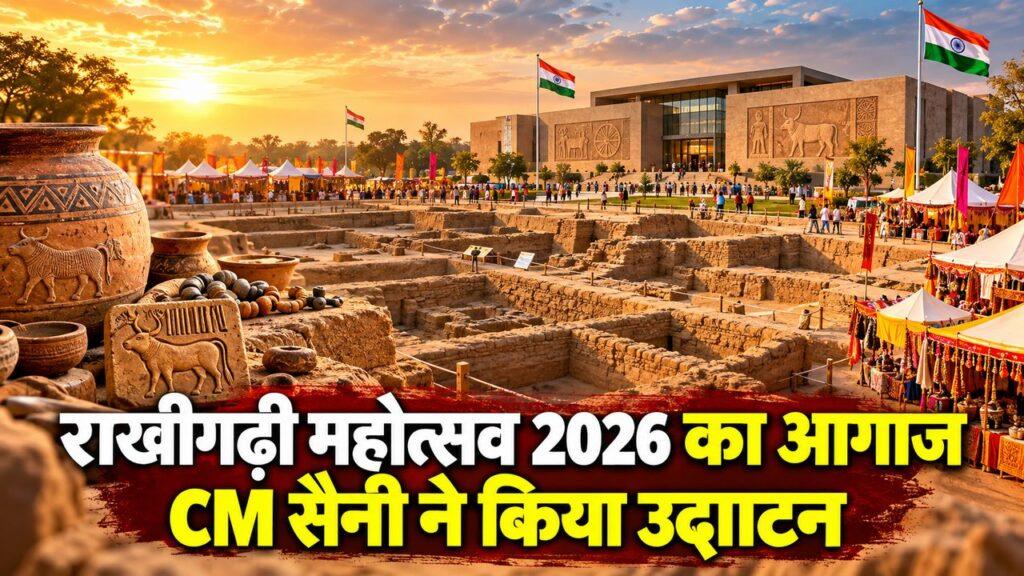राखीगढ़ी महोत्सव 2026 का उद्घाटन करते मुख्यमंत्री नायब सिंह सैनी