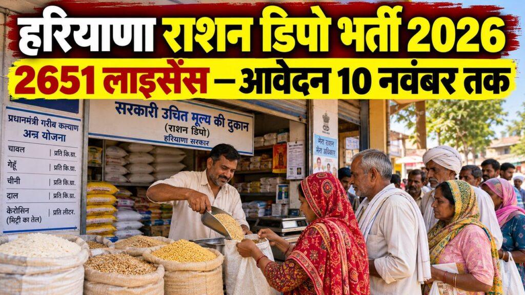 हरियाणा राशन डिपो भर्ती 2026 — 2651 लाइसेंस के लिए आवेदन