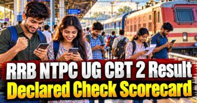 RRB NTPC UG CBT 2 Result Declared Check Scorecard