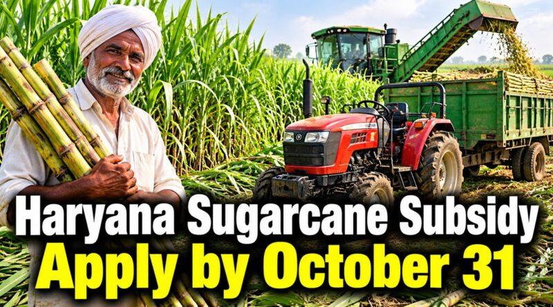 Haryana Sugarcane Machinery Subsidy Apply by October 31