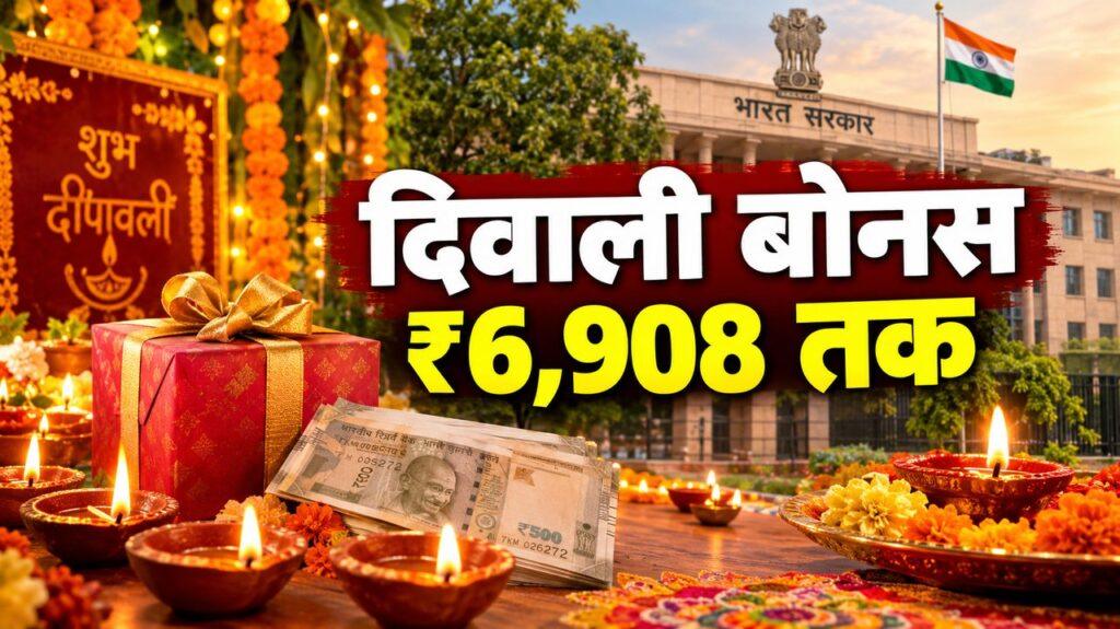 केंद्रीय कर्मचारियों को दिवाली बोनस — अधिकतम ₹6,908