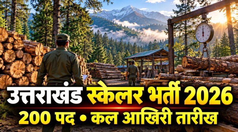 उत्तराखंड UKSSSC स्केलर भर्ती 2026 — 200 पद, कल आखिरी तारीख