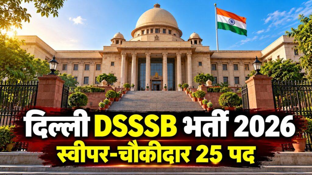 दिल्ली DSSSB भर्ती 2026 — स्वीपर और चौकीदार के 25 पद.