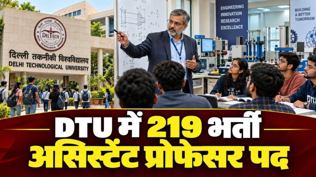 DTU में असिस्टेंट प्रोफेसर के 219 पदों पर भर्ती