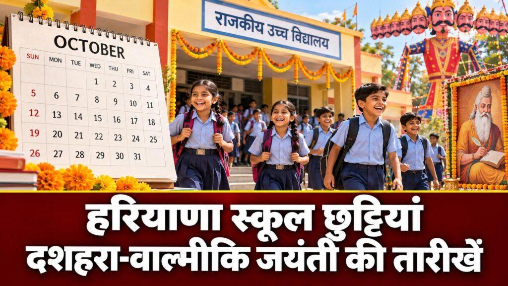 हरियाणा स्कूल छुट्टियां: दशहरा-वाल्मीकि जयंती की तारीखें