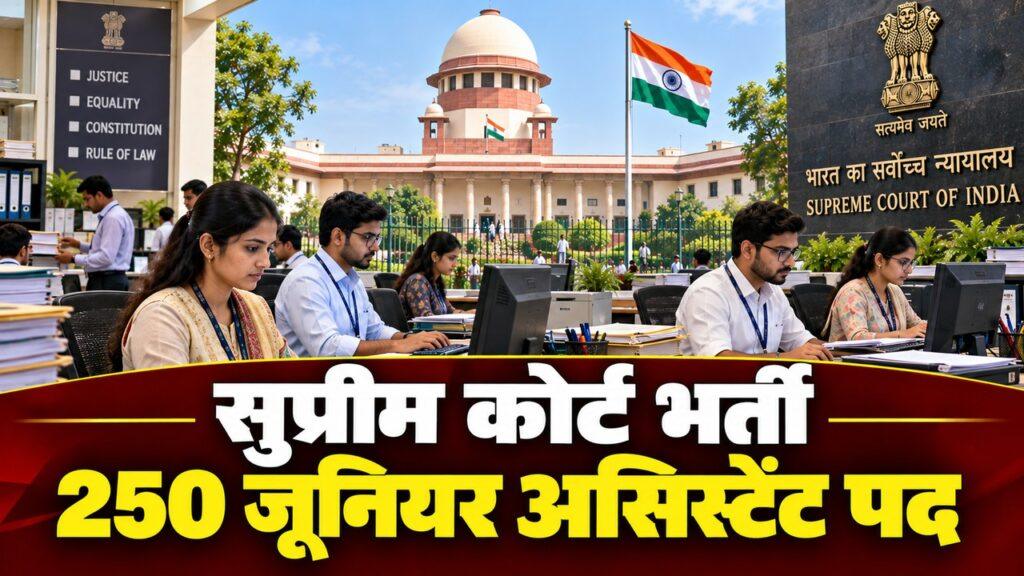 सुप्रीम कोर्ट में जूनियर कोर्ट असिस्टेंट के 250 पदों पर भर्ती