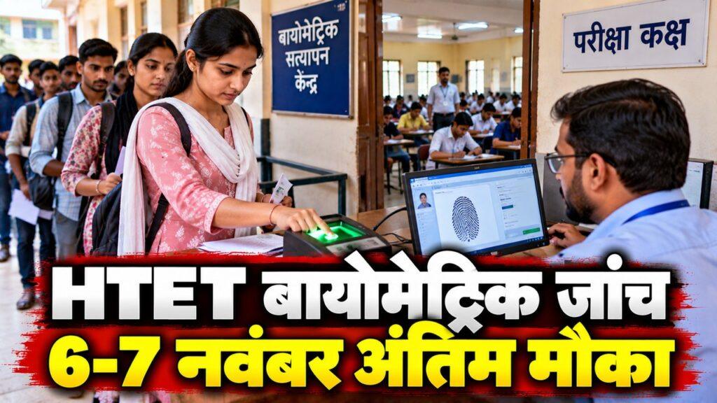 हरियाणा HTET 2025 बायोमेट्रिक वेरिफिकेशन — 6-7 नवंबर आखिरी मौका