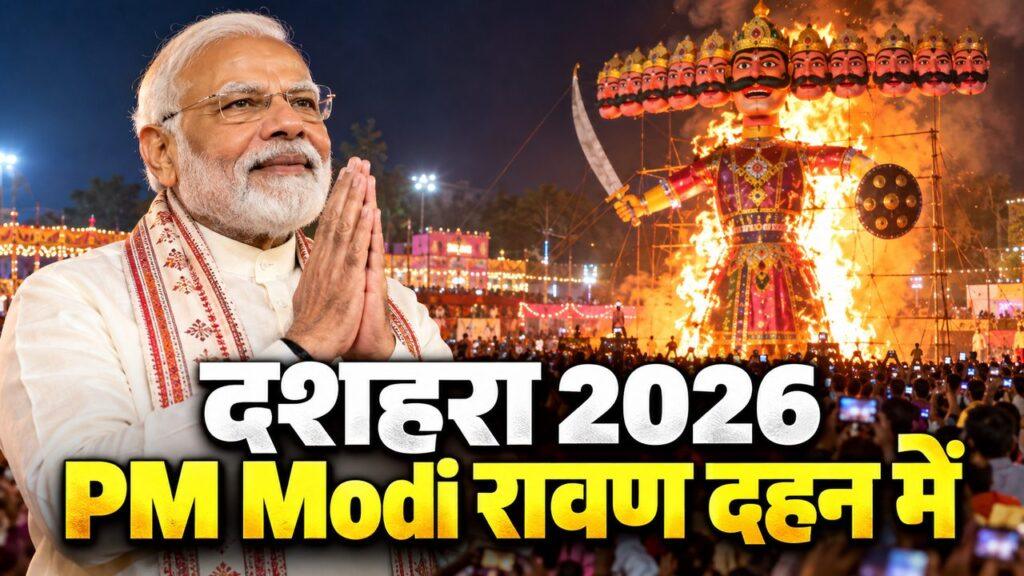 दशहरा 2026 — PM Modi रावण दहन में