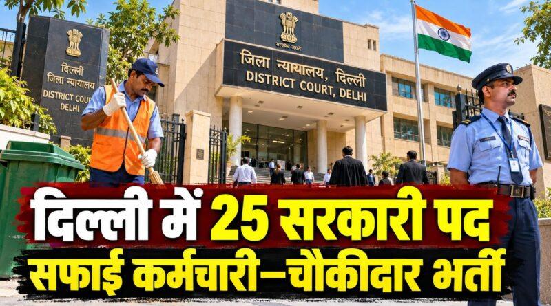 दिल्ली DSSSB सफाई कर्मचारी चौकीदार भर्ती 2026
