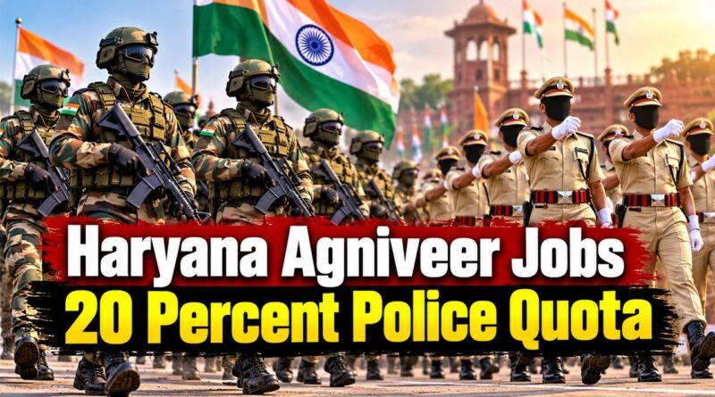 Haryana Agniveer Jobs 20 Percent Police Quota