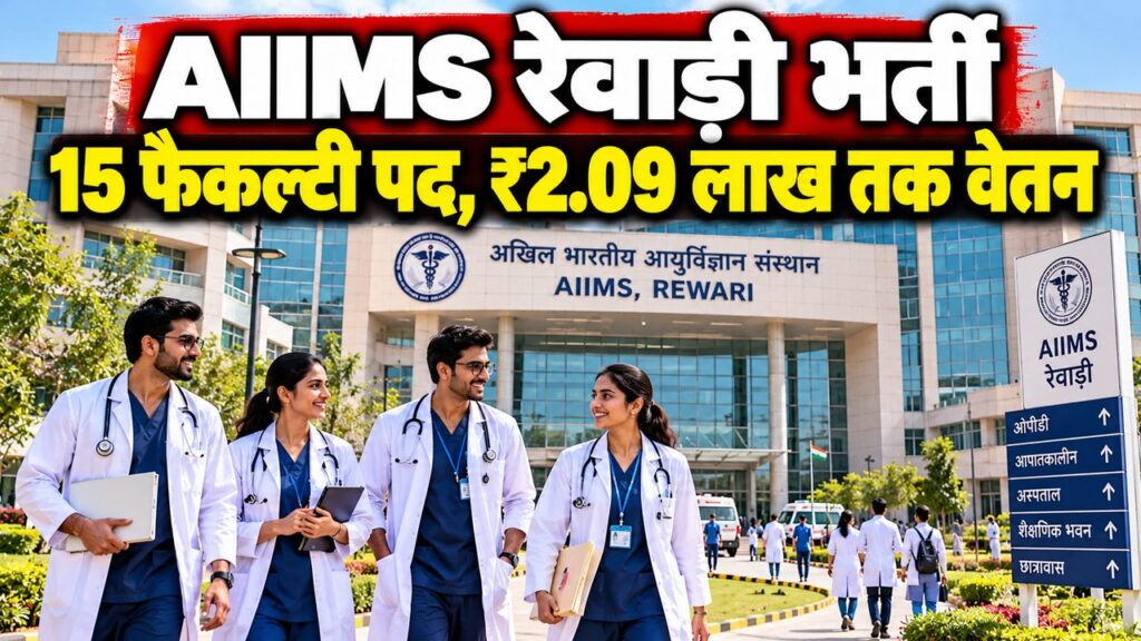 AIIMS रेवाड़ी भर्ती — 15 फैकल्टी पदों पर आवेदन
