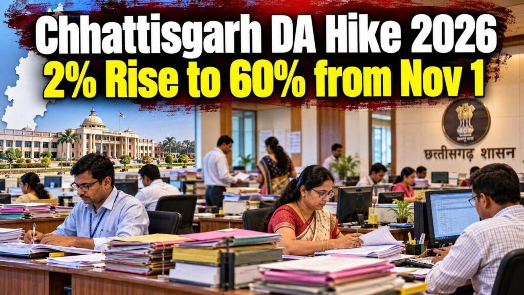 Chhattisgarh DA Hike 2026 2% Rise to 60% from Nov 1