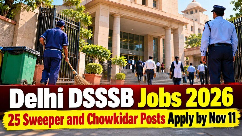 Delhi DSSSB Jobs 2026 / 25 Sweeper and Chowkidar Posts Apply by Nov 11