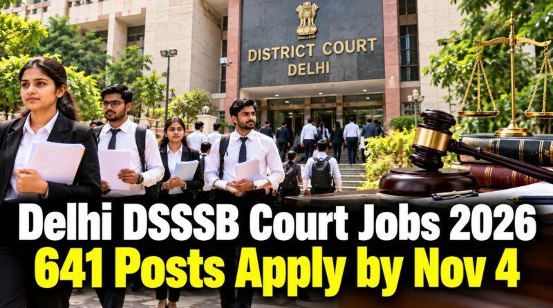 Delhi DSSSB Court Jobs 2026 / 641 Posts Apply by Nov 4