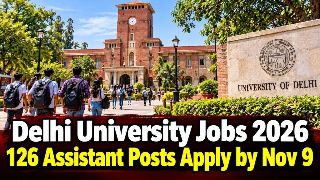Delhi University Jobs 2026 126 Assistant Posts Apply by Nov 9