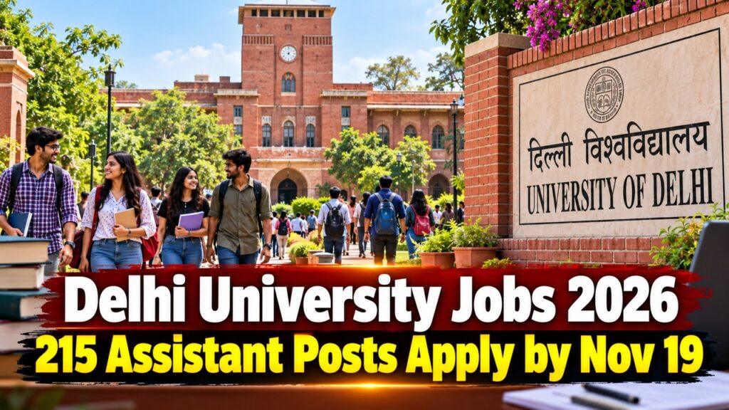 Delhi University Assistant Recruitment 2026 215 Posts