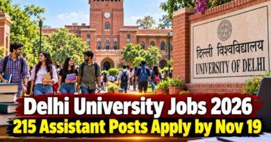Delhi University Assistant Recruitment 2026 215 Posts