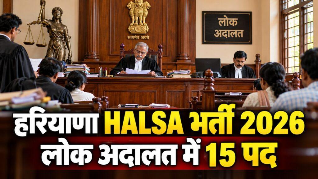 हरियाणा HALSA भर्ती 2026 / लोक अदालत में 15 पद