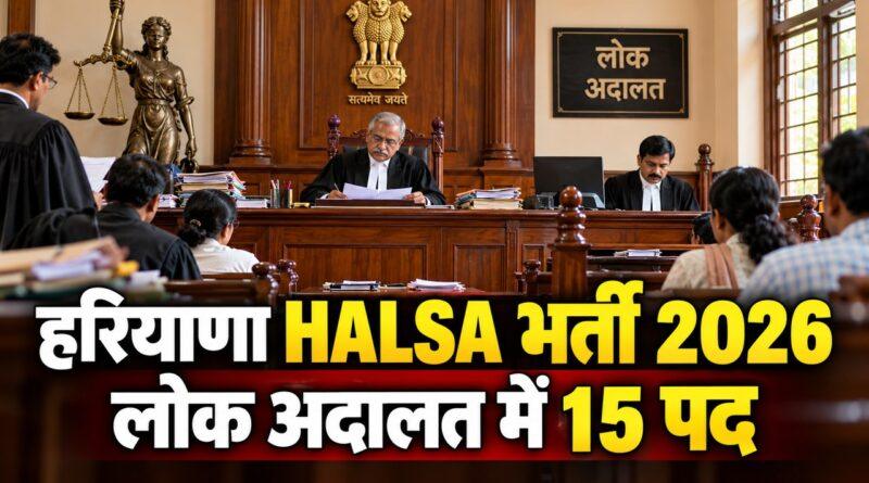हरियाणा HALSA भर्ती 2026 / लोक अदालत में 15 पद