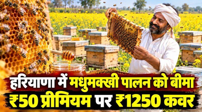 हरियाणा में मधुमक्खी पालन को बीमा ₹50 प्रीमियम पर ₹1250 कवर