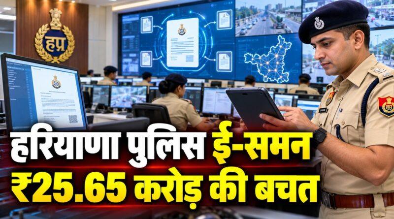 हरियाणा पुलिस ई-समन ₹25.65 करोड़ की बचत
