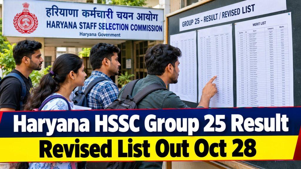 Haryana HSSC Group 25 Result Revised List Out Oct 28