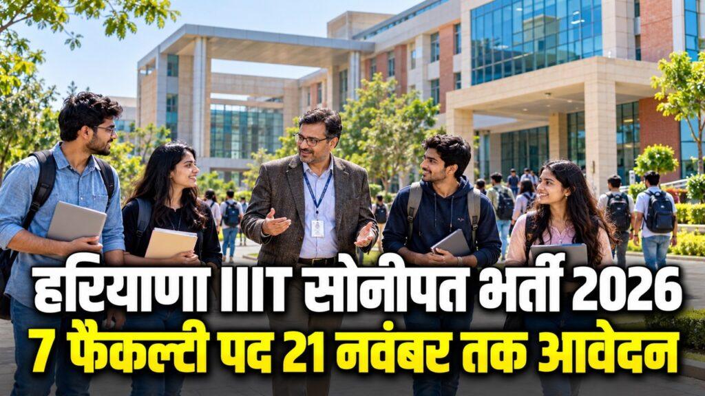 हरियाणा IIIT सोनीपत भर्ती 2026 7 फैकल्टी पद 21 नवंबर तक आवेदन