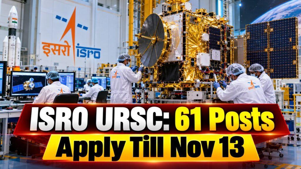 ISRO URSC: 61 Posts Apply Till Nov 13
