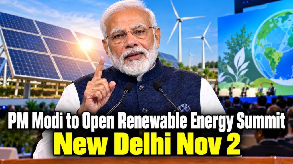 PM Modi to Open Renewable Energy Summit New Delhi Nov 2