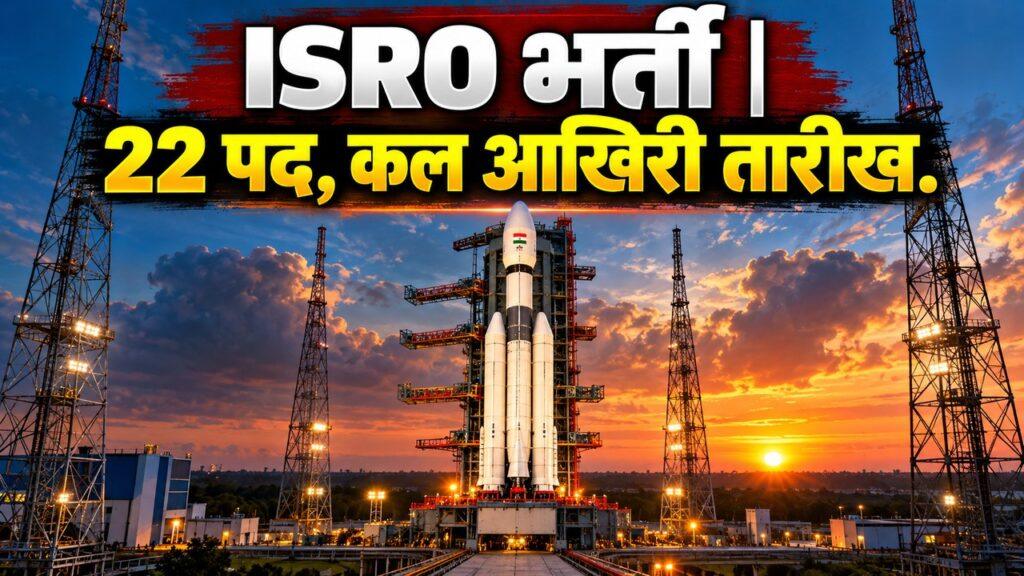 ISRO भर्ती 22 पद, कल आखिरी तारीख