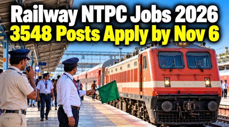 India RRB NTPC Graduate Recruitment 2026 3548 Posts