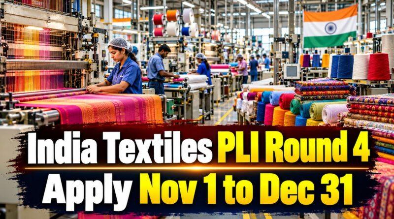 India Textiles PLI Round 4 Applications November 1